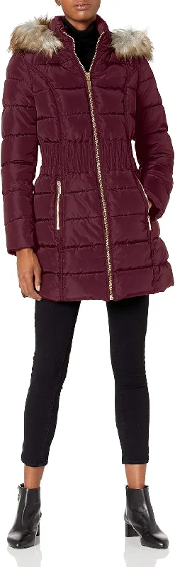 Today’s Deal fashionable puffer jacketLAUNDRY BY SHELLI SEGAL Women's 3/4 Puffer With Zig Zag Cinched Waist and Faux Fur Trim Hood Jacket, Port Royal Coat Today’s Deal fashionable puffer jacketLAUNDRY BY SHELLI SEGAL Women's 3/4 Puffer With Zig Zag Cinched Waist and Faux Fur Trim Hood Jacket, Port Royal Coat