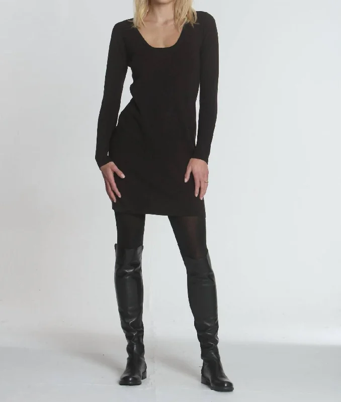 Buy Now one-shoulder dressMorgan Knit Dress In Brown/black