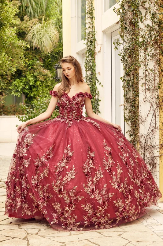 Take Advantage lace-up dressJuliet 1447 Long Off Shoulder Quinceanera Dress