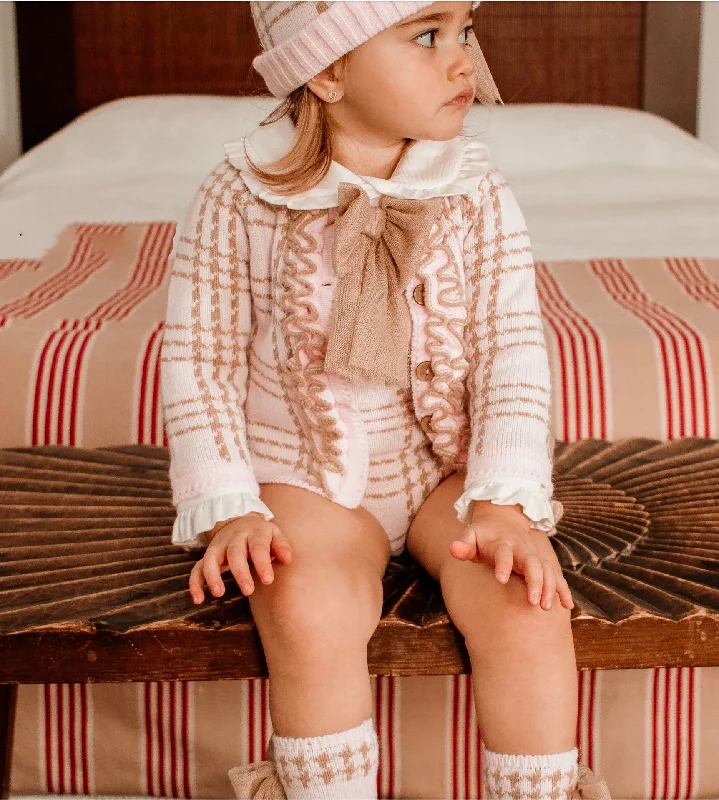 Year-End Sale elegant shift dressPink and Camel Winter Knit