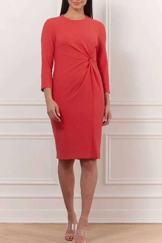 Special Savings off-shoulder dressStretch Crepe Knot Dress In Coral
