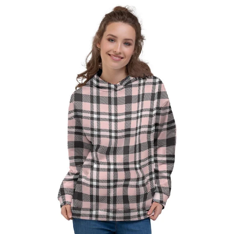 Don't Wait Pink Plaid Tartan Women's Hoodie