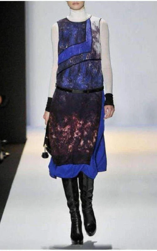 Quick Sale oversized dressBlue Combo Silk Sleeveless Jacquelyn Dress