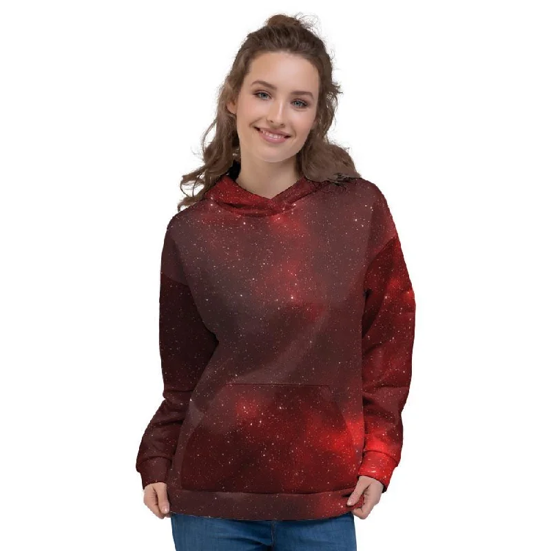 Exclusive Savings Red Nebula Galaxy Space Women's Hoodie