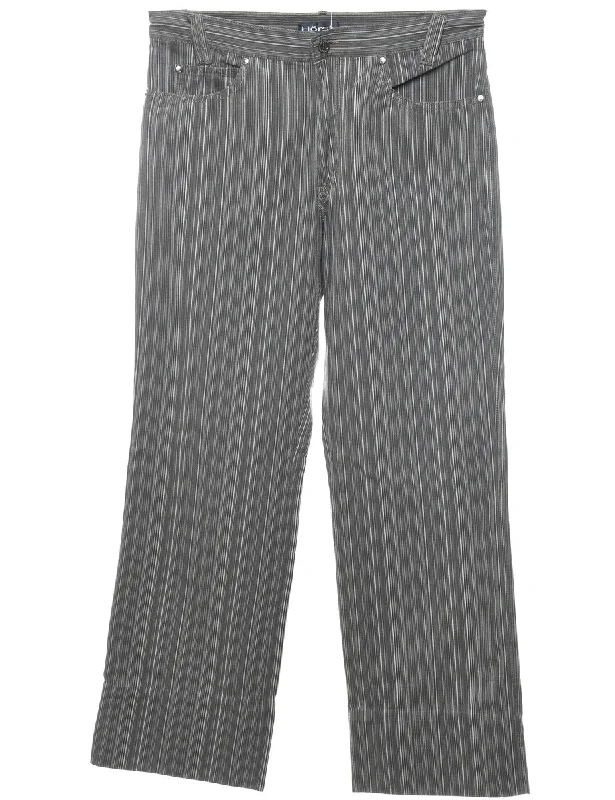 Online Specials outdoor adventure jacketStriped Dark Grey Straight-Leg Trousers - W34 L32