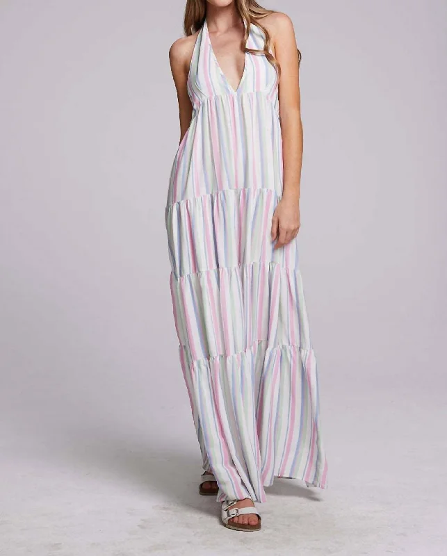 Weekend Special layered dressMilano Positano Stripe Maxi Dress In Multi
