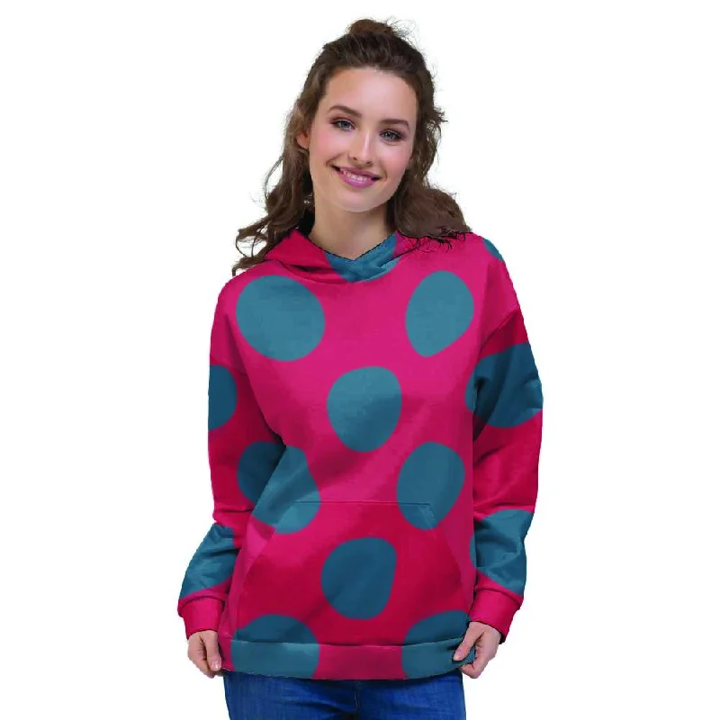 One-DAY Sale Red And Blue Polka Dot Women's Hoodie