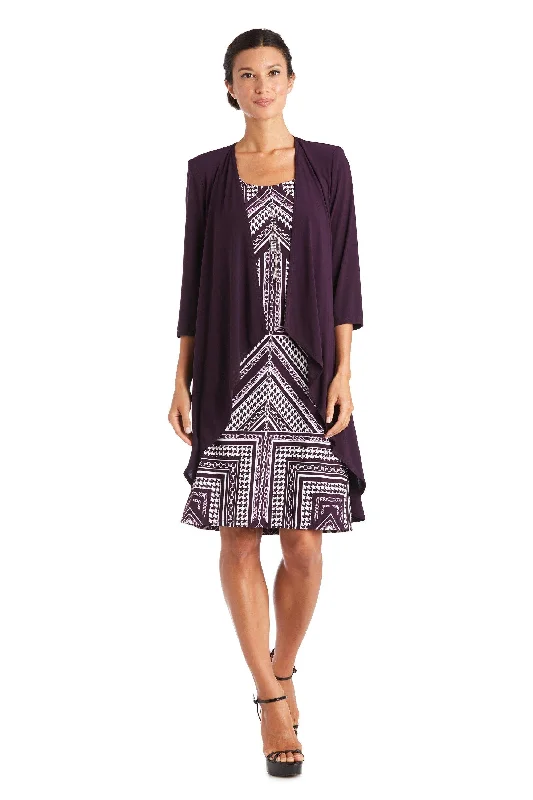 Best Bargains office dressR&M Richards 7587P Short Print Petite Jacket Dress