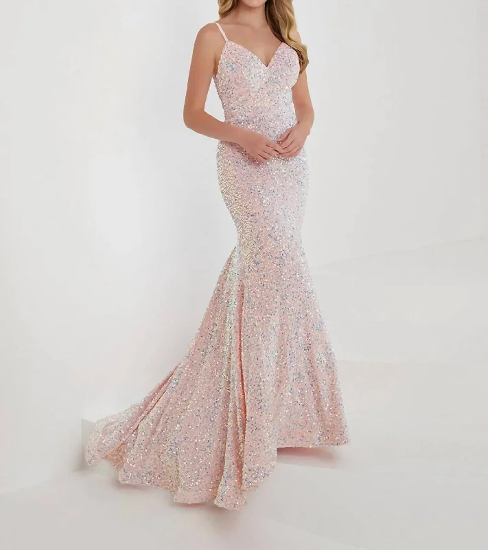 Midnight Madness cocktail dressSequins On Velvet Prom Dress In Pink