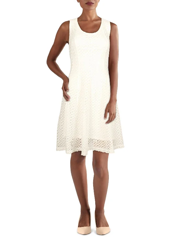 Don't Wait winter dressPetites Womens Lace Sleeveless Fit & Flare Dress