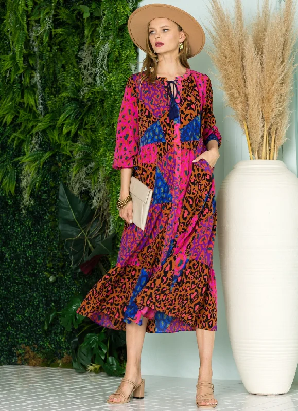 Blowout Deals flowy maxi dressWaldina Printed Charmeuse Dress