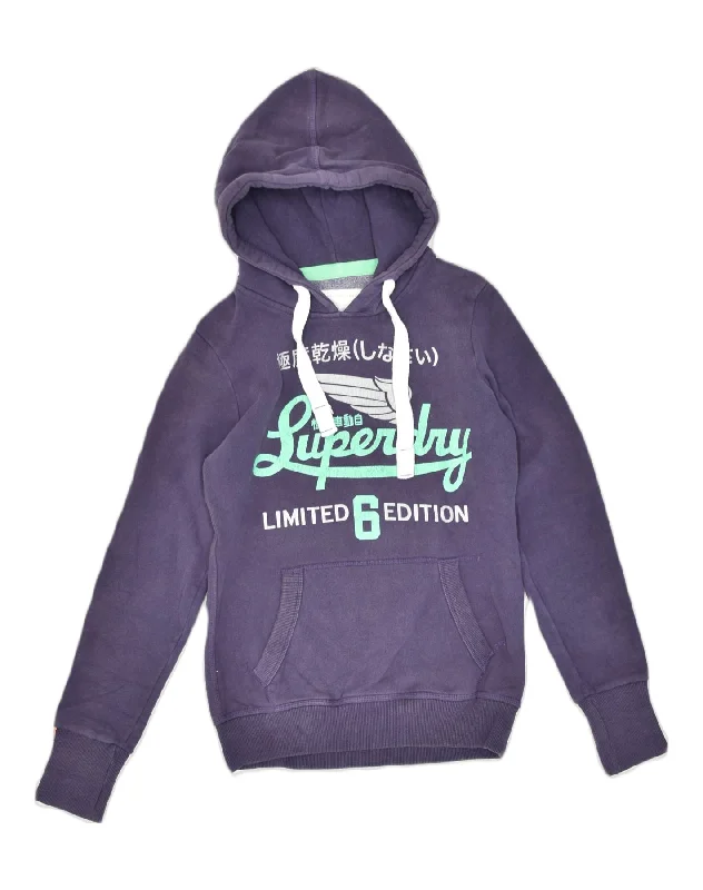 Discount Days casual hoodie for workoutSUPERDRY Womens Graphic Hoodie Jumper UK 10 Small Purple Cotton Discount Days casual hoodie for workoutSUPERDRY Womens Graphic Hoodie Jumper UK 10 Small Purple Cotton