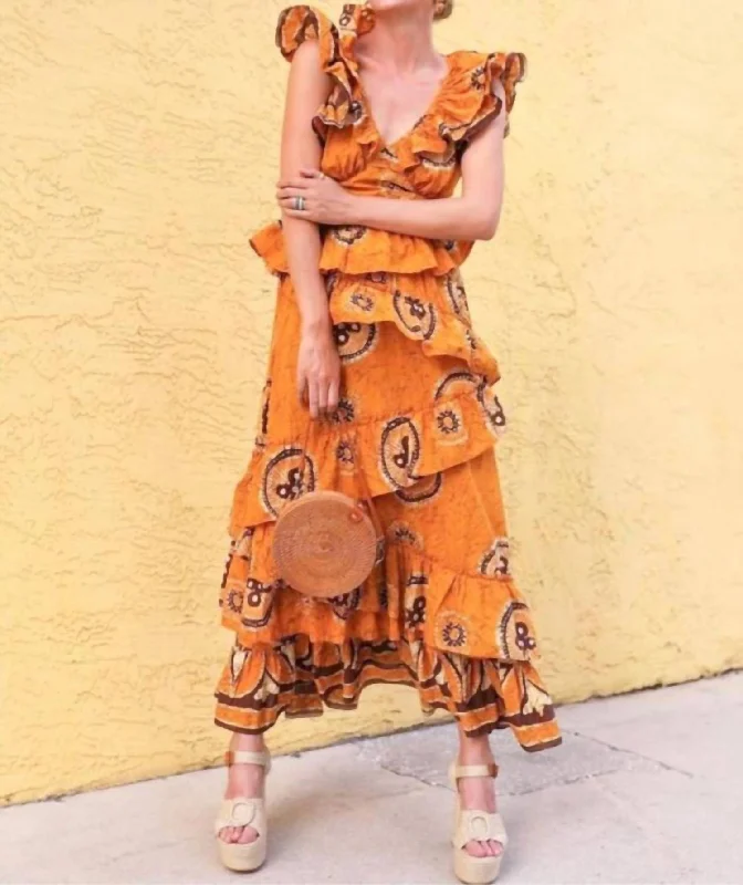 Blowout Deals printed dressGigi Dress In Gold