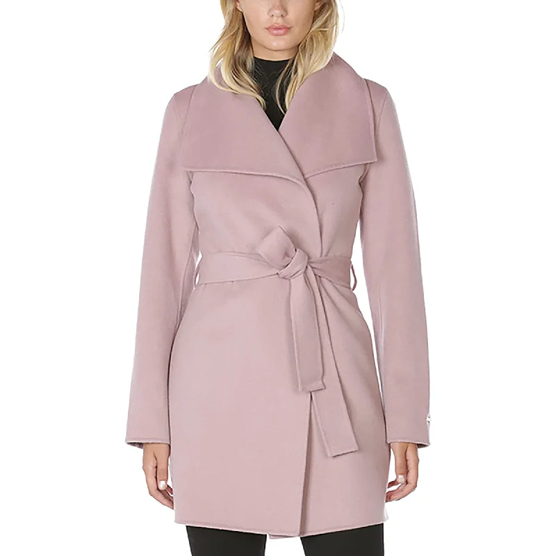 Price Drop Alert sporty puffer jacketTAHARI Women's Wool Wrap Coat with Tie Belt, Vintage Pink Powder