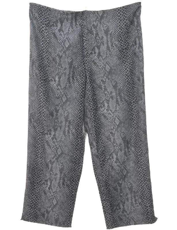 Price Slash oversized jacketSnakeskin Pattern Dark Grey Cropped Trousers - W32 L24