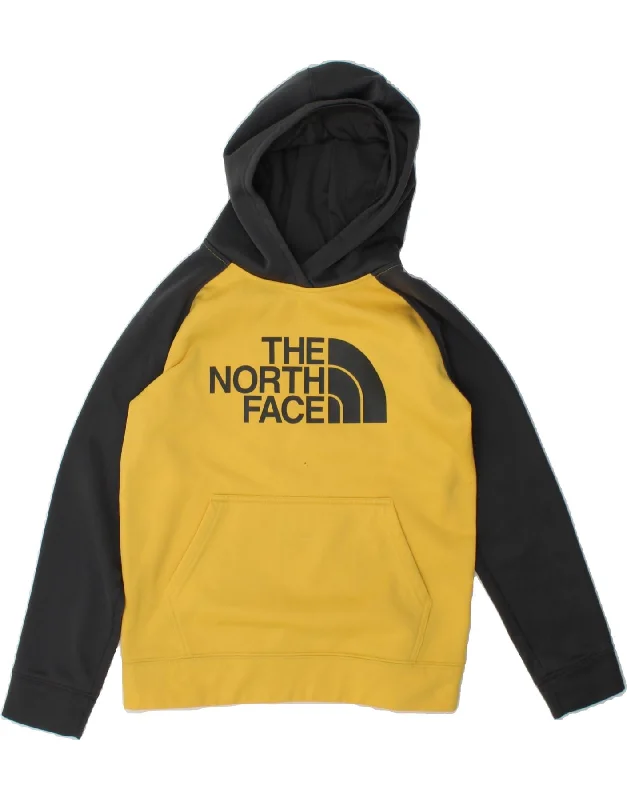 Exclusive Offers THE NORTH FACE Boys Hoodie Jumper 11-12 Years Large Yellow Colourblock