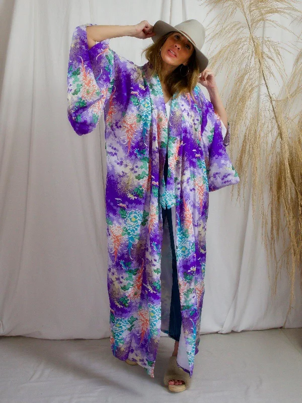 Last Chance long-sleeve jacketVintage Japanese Floral Silk Kimono