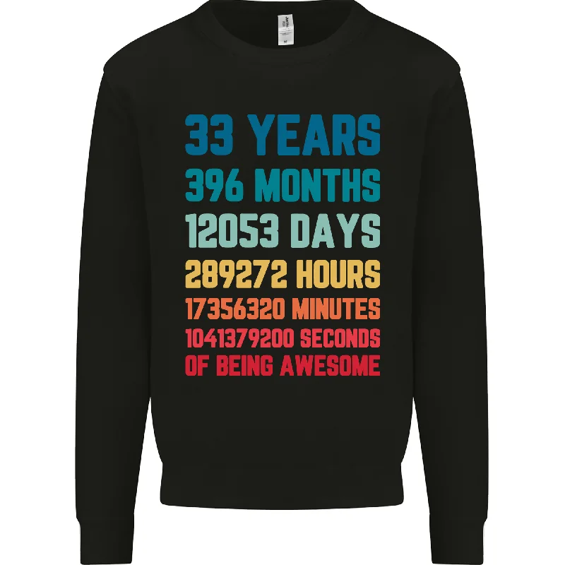 Super Sale sleek gym hoodie33rd Birthday 33-Year-Old Men's Sweatshirt Jumper
