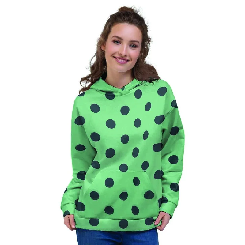 Value Deals Mint And Green Polka Dot Women's Hoodie