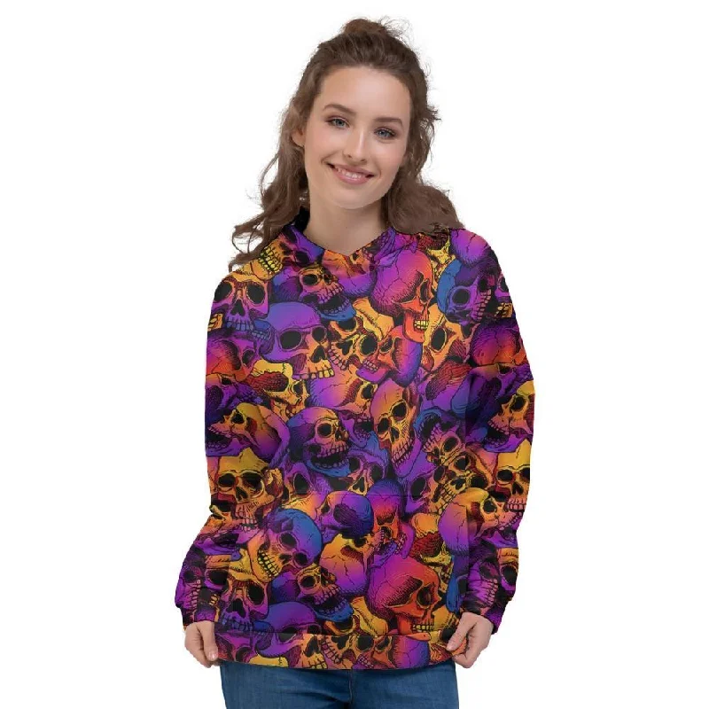 Hot Deal Purple Skull Women's Hoodie