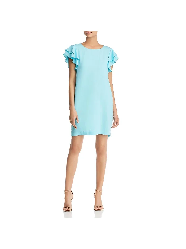 Mega Deal v-neck dressCheryl Womens Ruffled Above Knee Cocktail Dress
