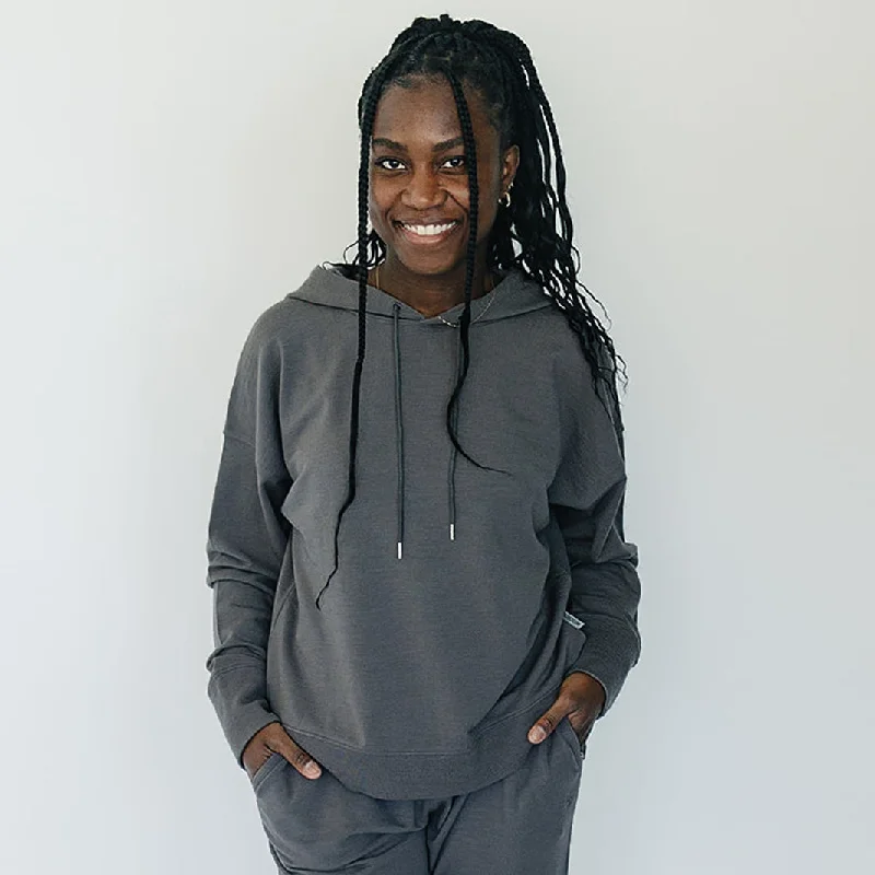 Big Discounts Women's Merino Wool Hoodie, Storm Gray