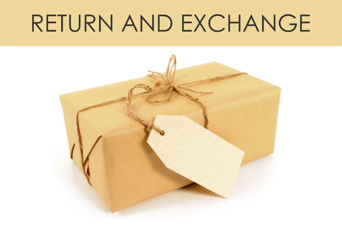 States the time limits for returns and exchanges.